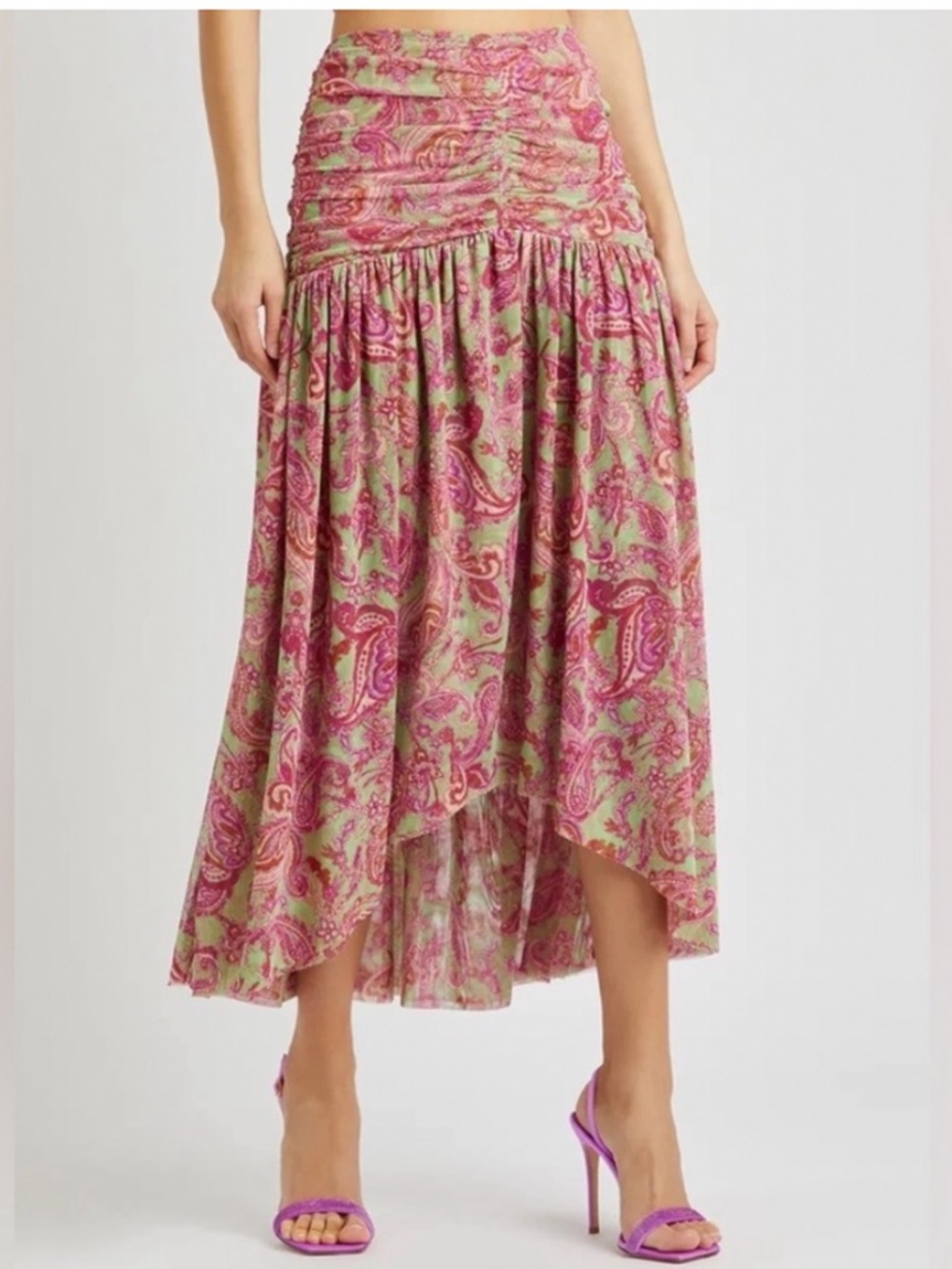 MISA Los Angeles Dalida High Low Lightweight Mesh Skirt